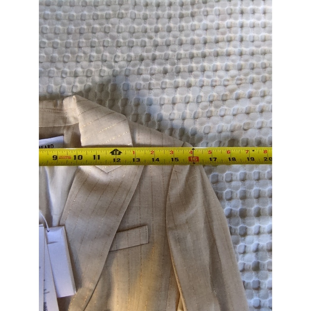 Veronica Beard Gaya Dickey Jacket Natural Gold Size 0 Business Career Metallic - Picture 15 of 15